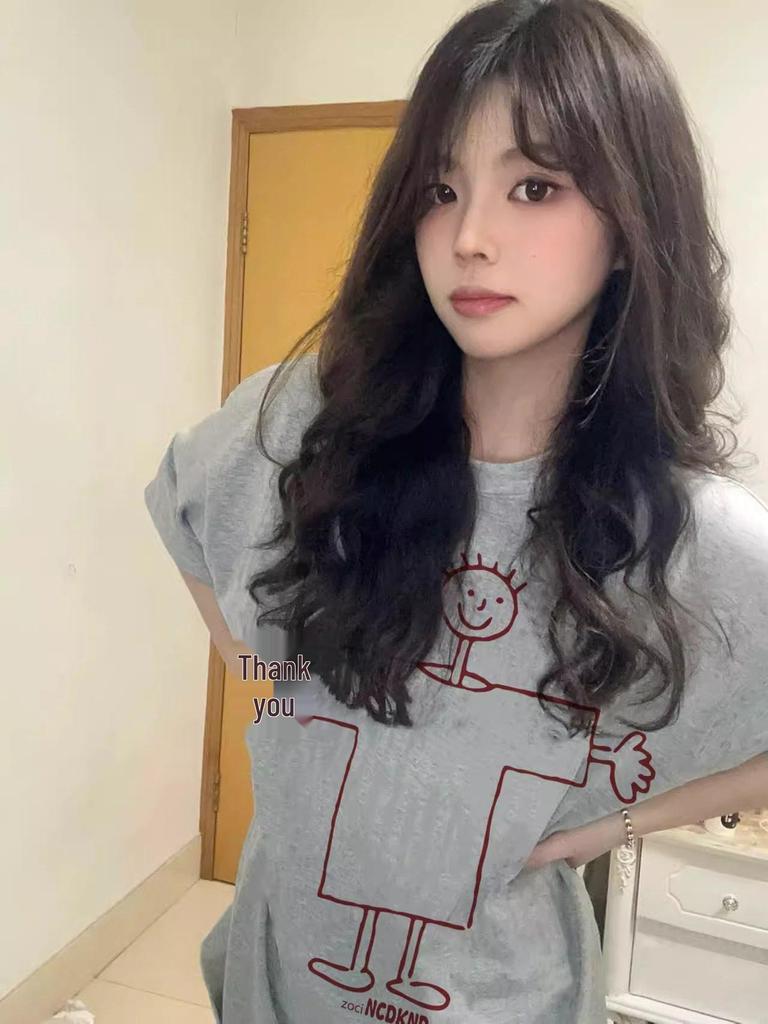 Unisex Retro Cotton Loose Fit Short Sleeve T-Shirt in Plus Sizes