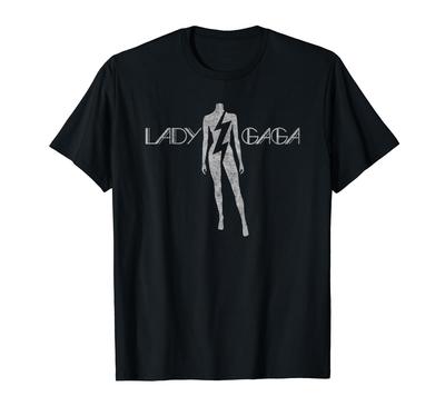 Official Lady Gaga Lightning White Logo T-Shirt