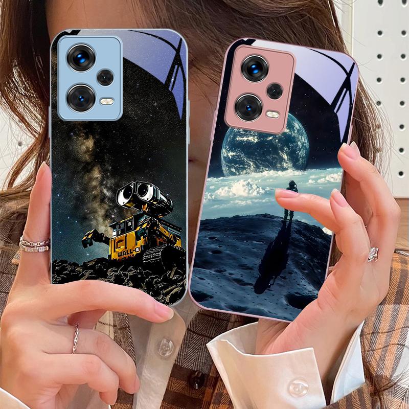 Red Moon Explorer For Xiaomi 14 Ultra 13 Lite Redmi Note 13 11 Pro 12 Plus Poco X6 3 Pro F4 6 GT Tempered Phone Case