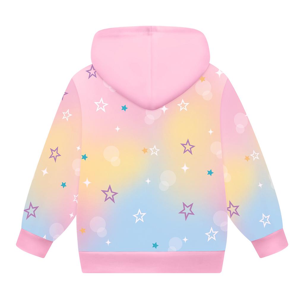 Girls Hoodie 3D Cartoon Jacket Sweatshirt Music Zip Hooded Long Sleeve Tops