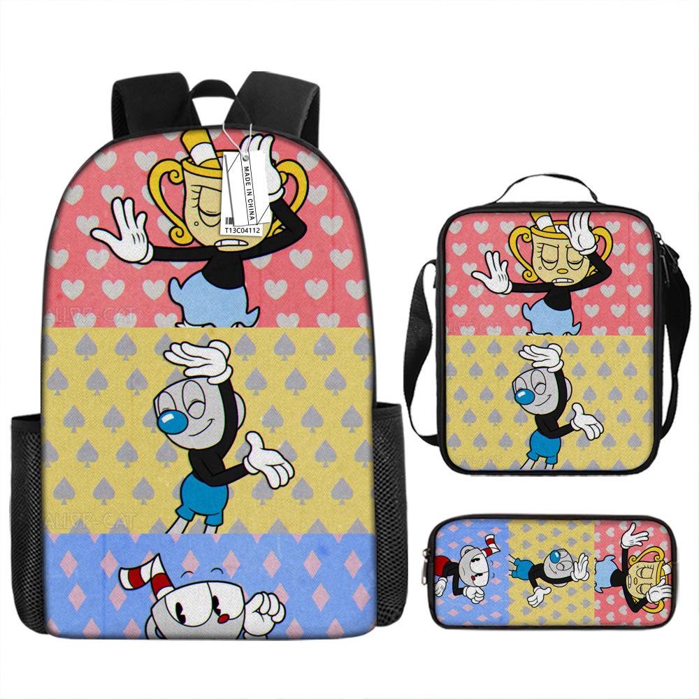 Teetasse Kopf Schüler Schultasche Kinder Rucksack Ranzen Anime