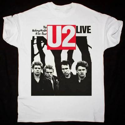 Rare U2 The Unforgettable Fire Tour White Men T Shirt S To 5XL Gift Fans Unisex T-Shirt