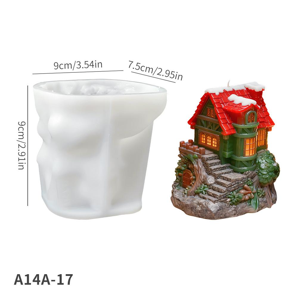 Miniature Candle Mold Fantasy Resin Gypsum Mold Tree House Candle Mold Smooth For Handicraft Workshops Diy Crafts Christmas