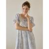 Lunaluz Women S Garden Waltz waShable Short Sleeve Square Neck dreSS pajamaS