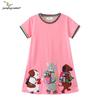 2026 Summer Embroidered Cotton Knit Girls' Princess Dress - European and American Style