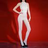 Sexy Neckholder Damen Jumpsuit Spitze Ausgeschnitten Durchsichtig Bodysuit Öl Glänzend Glatt Strumpfhose Frau Nachtclub Reiz Reizwäsche