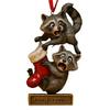 Cheeky Raccoon Christmas Ornaments Acrylic Hanging Decor with Humorous Sayings Playful Holiday Tree Decorations