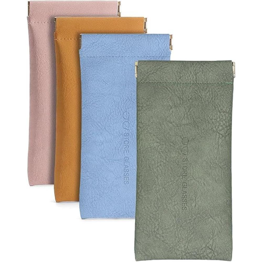 PU Leather Soft Eyeglass Case Protective Cover, Portable Sunglasses Box, Squeezable Eyeglass Bag for Both Men and Women, Availab