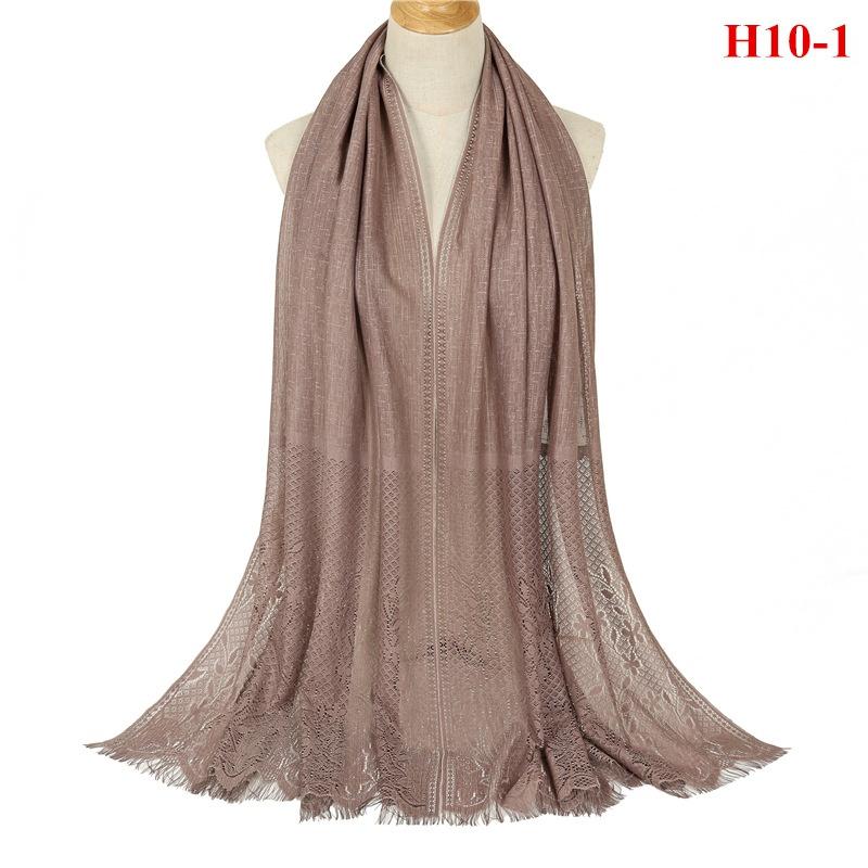 Spitzen-Patchwork Damen Malaysischer Schal Wickeltuch Muslimischer Hijab Kopftuch Sommer Islamischer Langer Schal