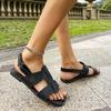 Modische Sandalen mit flachem Boden, ein modisches und vielseitiges Paar Sandalen für Frauen im Sommer, 2025 neue Strandresort-Sandalen mit weicher Sohle