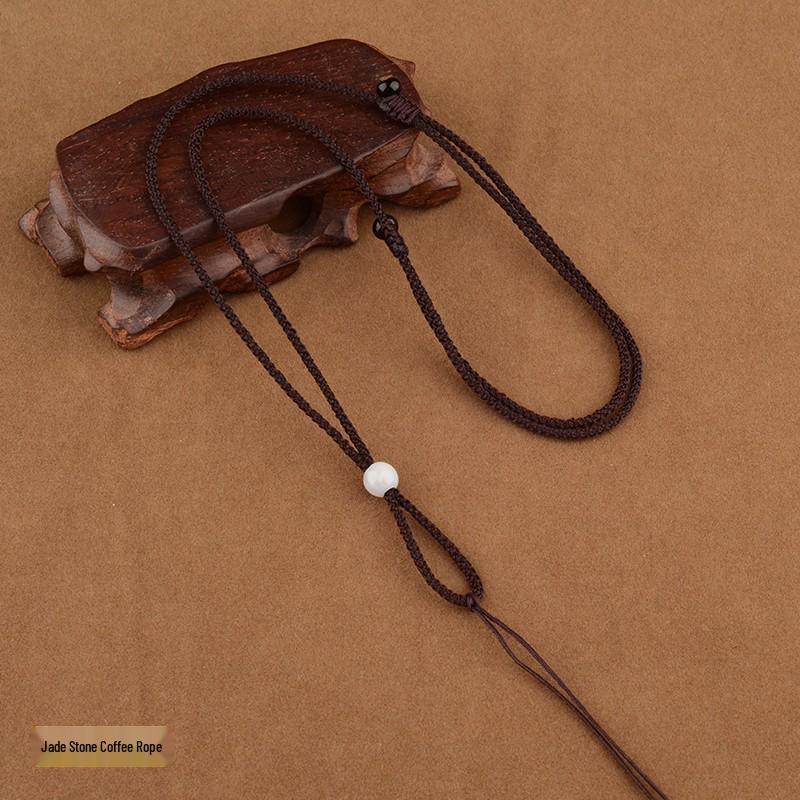 High-Grade Woven Necklace Rope for Men and Women - Versatile Style Ring and Jade Pendant Accessory