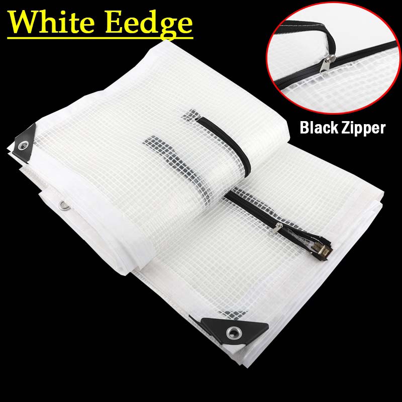 Tarpaulin With Zipper Garden Succulent Shed Rainproof Cover Pergola Terrace Waterproof Canopy Balkon Clear Tarp Camping Canvas