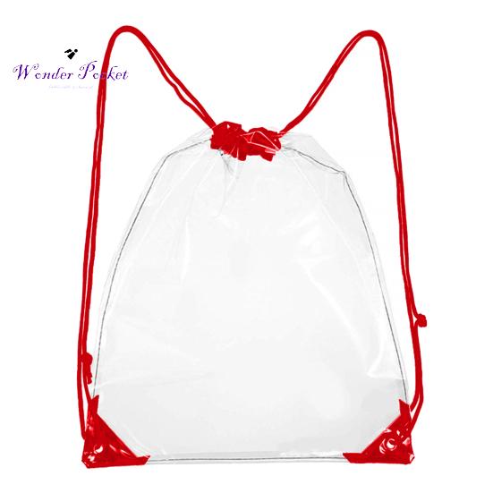 Clear Waterproof PVC Large Capacity Drawstring Bag Adjustable Stadium Travel Beach Storage Backpack Outdoor Supplies