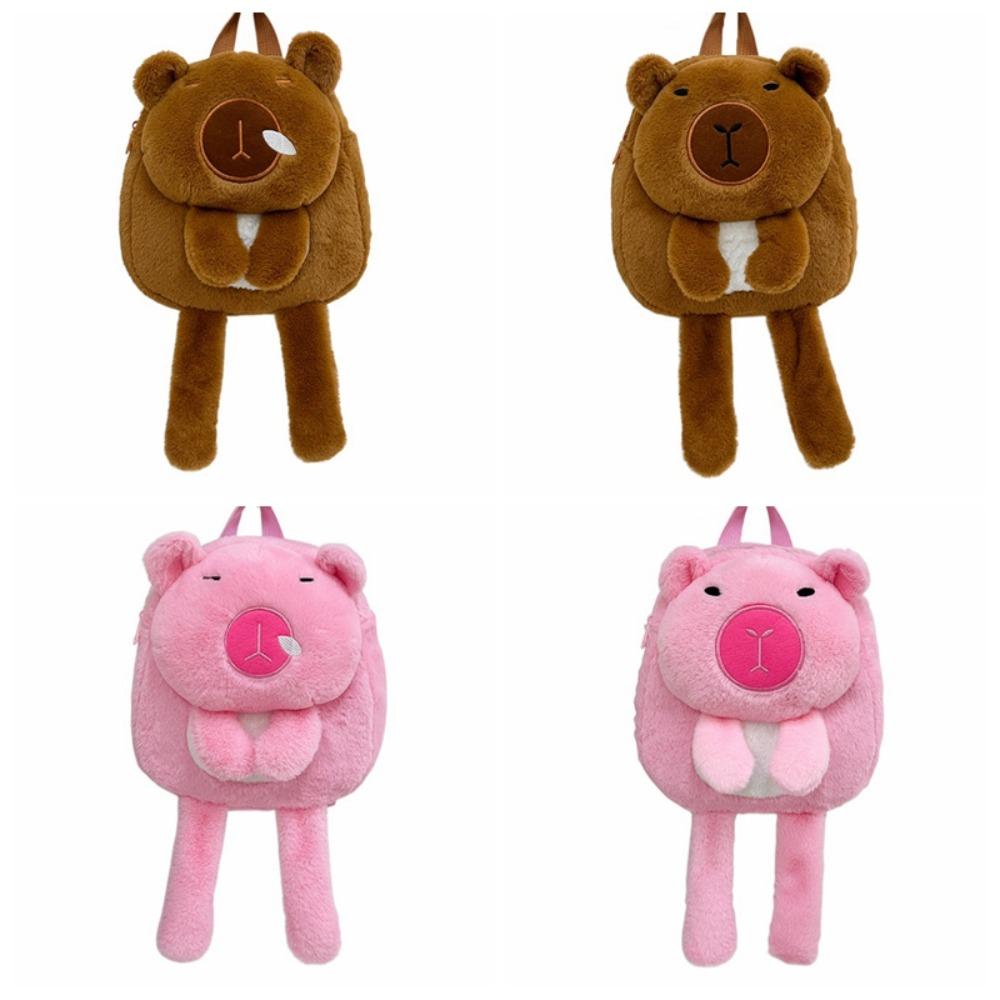 Animal Capybara Plush Bag Long Leg Cute Shoulder Bag Kawaii Capybara Plush Backpack  Couple