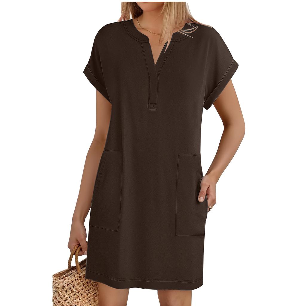Women's  Short Sleeve Beach Dress Casual Dress