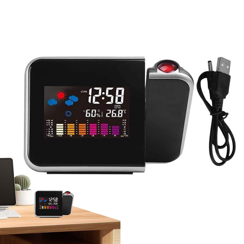 New Alarm Clock With Night Backlight Color Digital LED Screen Projector Adjustable Projection Angle For Home Living Room