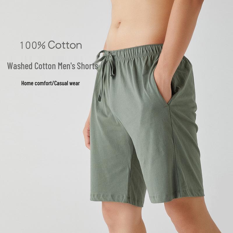 Men's Casual Summer Cotton Drawstring Shorts - Breathable, Loose-Fit Outdoor Wear