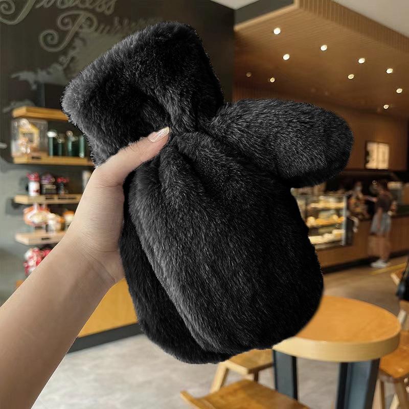 

1 Pair Solid Color Cute Cold Weather Gear Versatile Soft Texture Warmth Mittens Comfortable Multi-Color