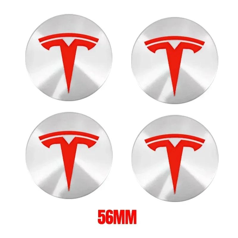 Car Sticker 2025 New Tesla Car 56mm Tesla Hub Cap Center Cap Logo High Quality Sticker for Tesla Model 3 Y S X Personalized Car