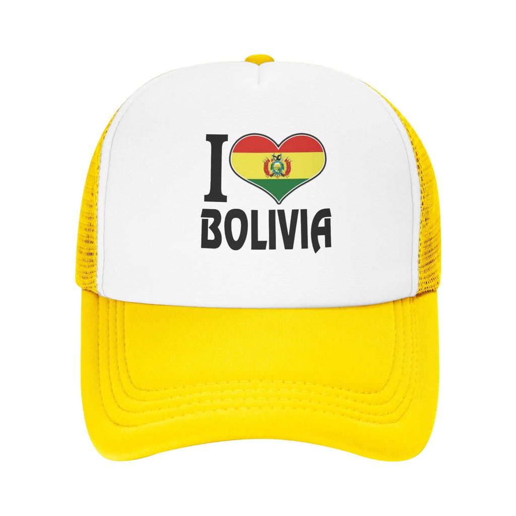 Y2K I Love Bolivia Flag Travel Mesh Baseball Caps For Mens High-end Male Beach Sun Hat Snapback Cap