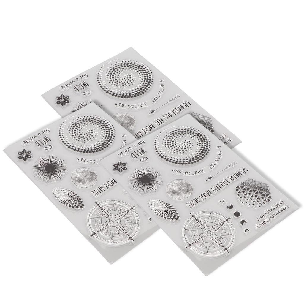3pcs Clear Stamp Reusable  Scrapbook Handbook Album Decorative Transparent Stamp Paper Crafts Han