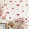 Pink Bow Heart-shaped Wall Stickers with A Girlish Heart for Room Wall Decoration