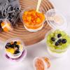 50/100PCS 250ML Disposable Plastic Pudding Cups Wiht Lids Ice Cream Double Skin Milk Disposable Cups Party Packing Dessert Cups