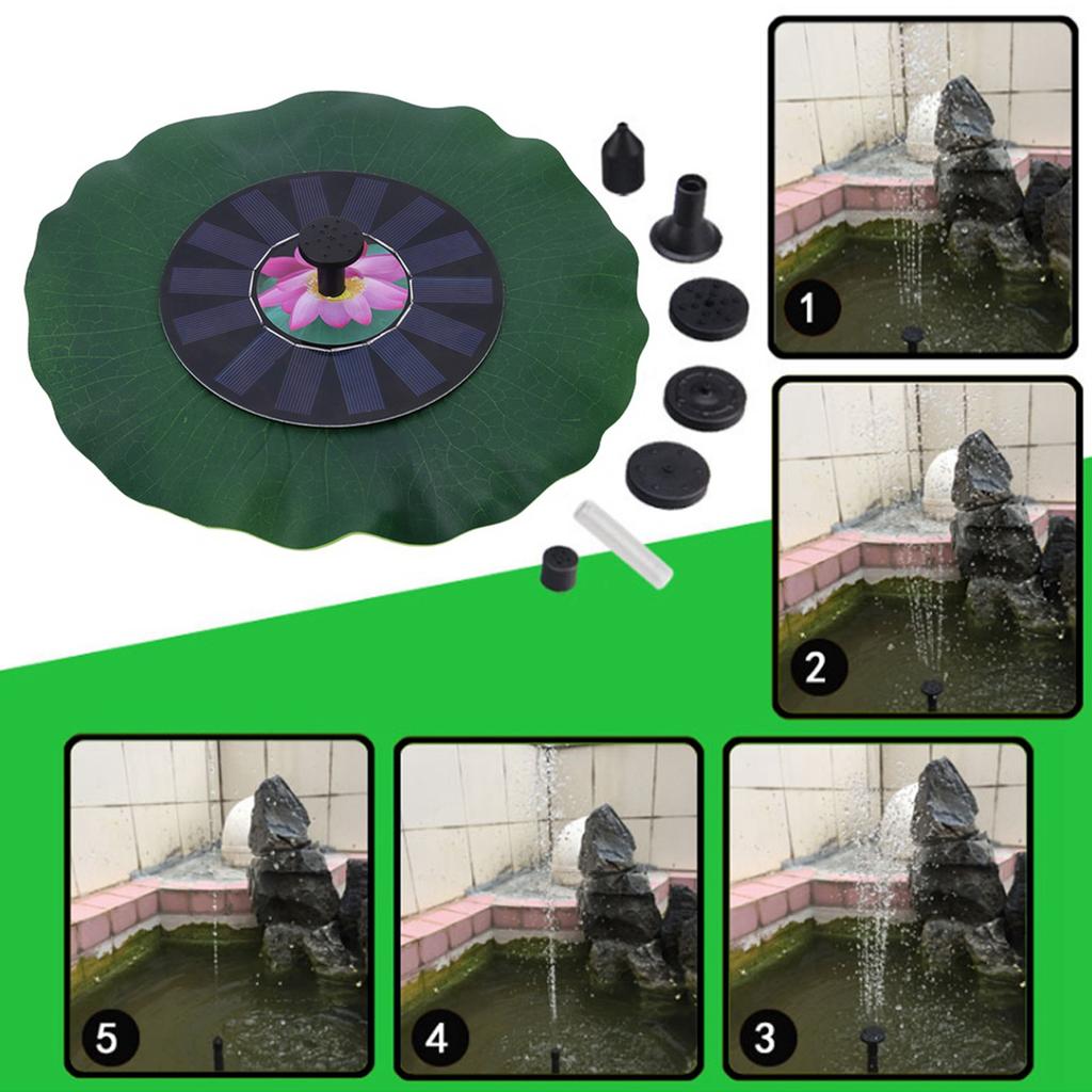 Solar Powered Fountain 7V 1.4W Brushless Motor Water Pump Garden Pond Pool Decoration