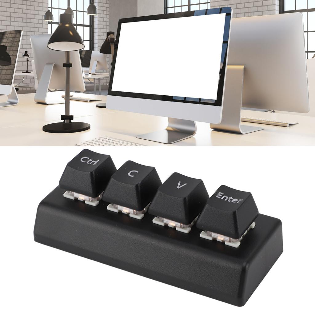 Programmable Keypad 4 Keys Support NKRO Red   Ctrl C V Enter   Mechanical Keypad for Gaming   Media