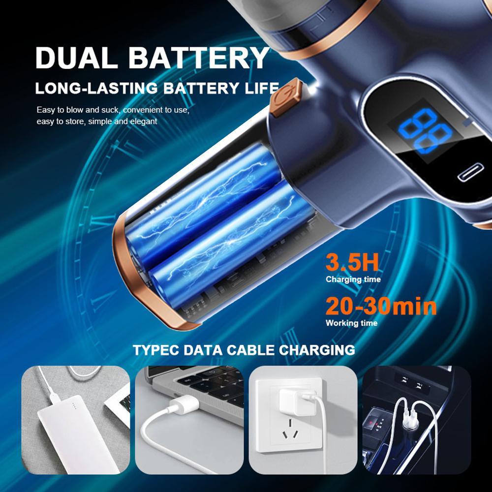 Strong Suction 148000Pa Car Vacuum Cleaner Usb Charging Handheld Cordless Vacuum Cleaner High Power Portable Auto Vacuum Cleaner