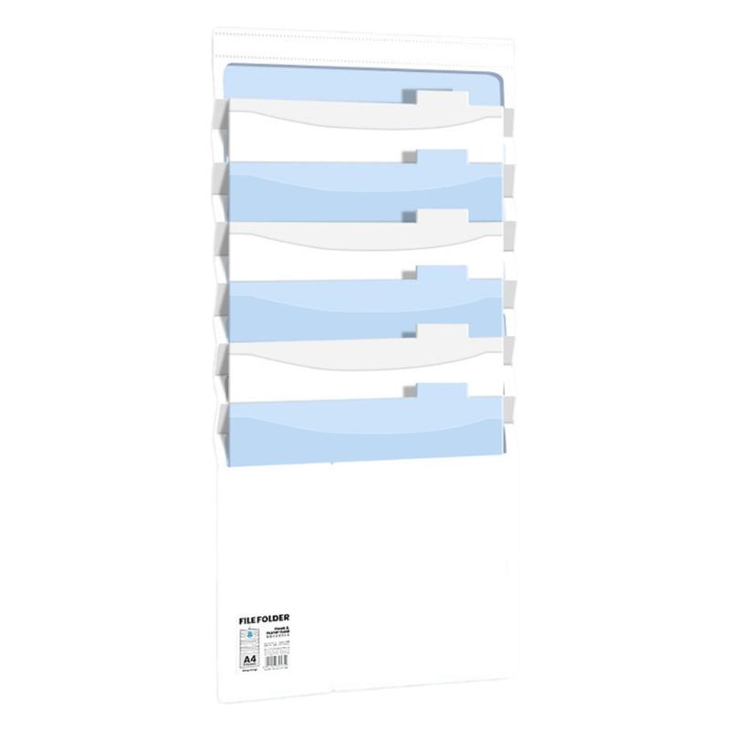 

Collapsible A4 File Hold With Multi Division Storage Waterproof Plastic Material Office Organization For синій