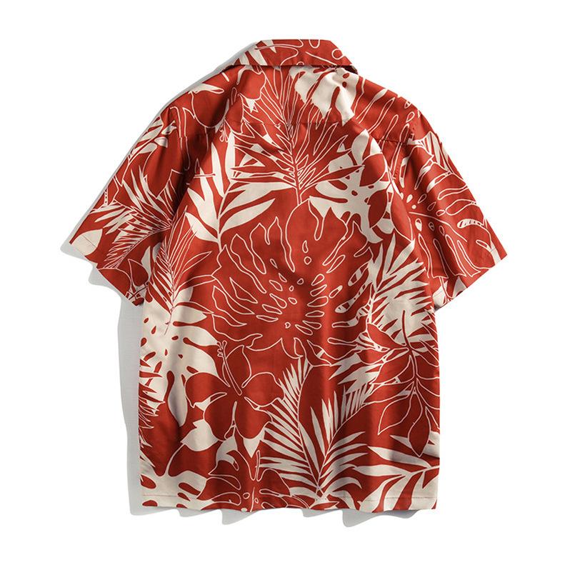 Short Sleeve Men Shirt Turn-down Collar Soft Print Loose Summer Shirt Streerwear Hawaiian Shirt