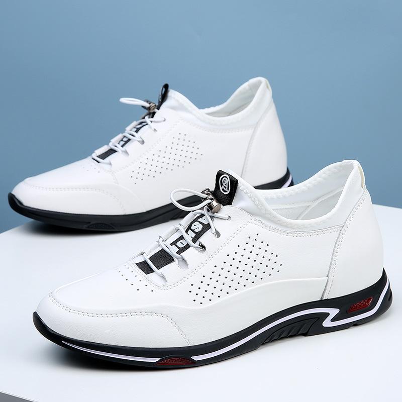 Breathable inner heightening shoes leather shoes invisible 6cm men's leather 8cm hole sports small casual heightening shoes men