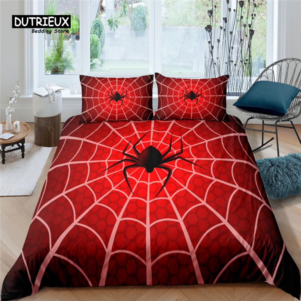 

Главная Жизнь Роскошь Паутина Принт 2/3 шт Пододеяльник Наволочка Размер Queen и King Size Детский Постельный Комплект Размер EU/US/AU 150x200cm 3pcs