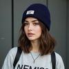 Winter Docker Cap for Women Men Retro Letter Beanie Cap Unisex Solid Color Warm Knitted Wool Pullover Hats