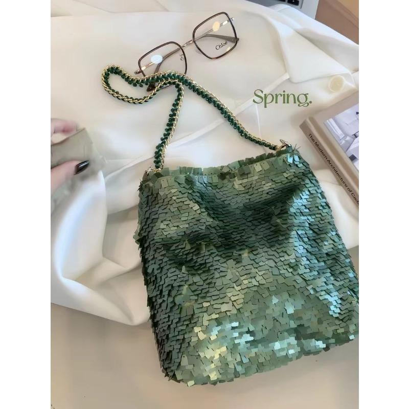 

[The Wizard of Oz] 26 Early Spring New! Matte fish scales square edge gem chain small square bag shoulder bag