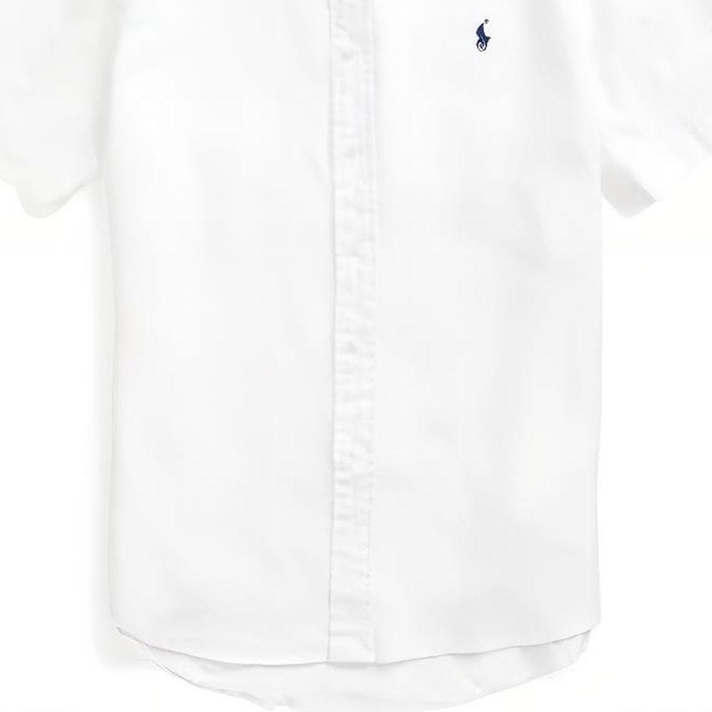 Polo Ralph Lauren Logo Embroidered Polo Straight Fit Short Sleeve Shirt Men Shirts White 710795452-008