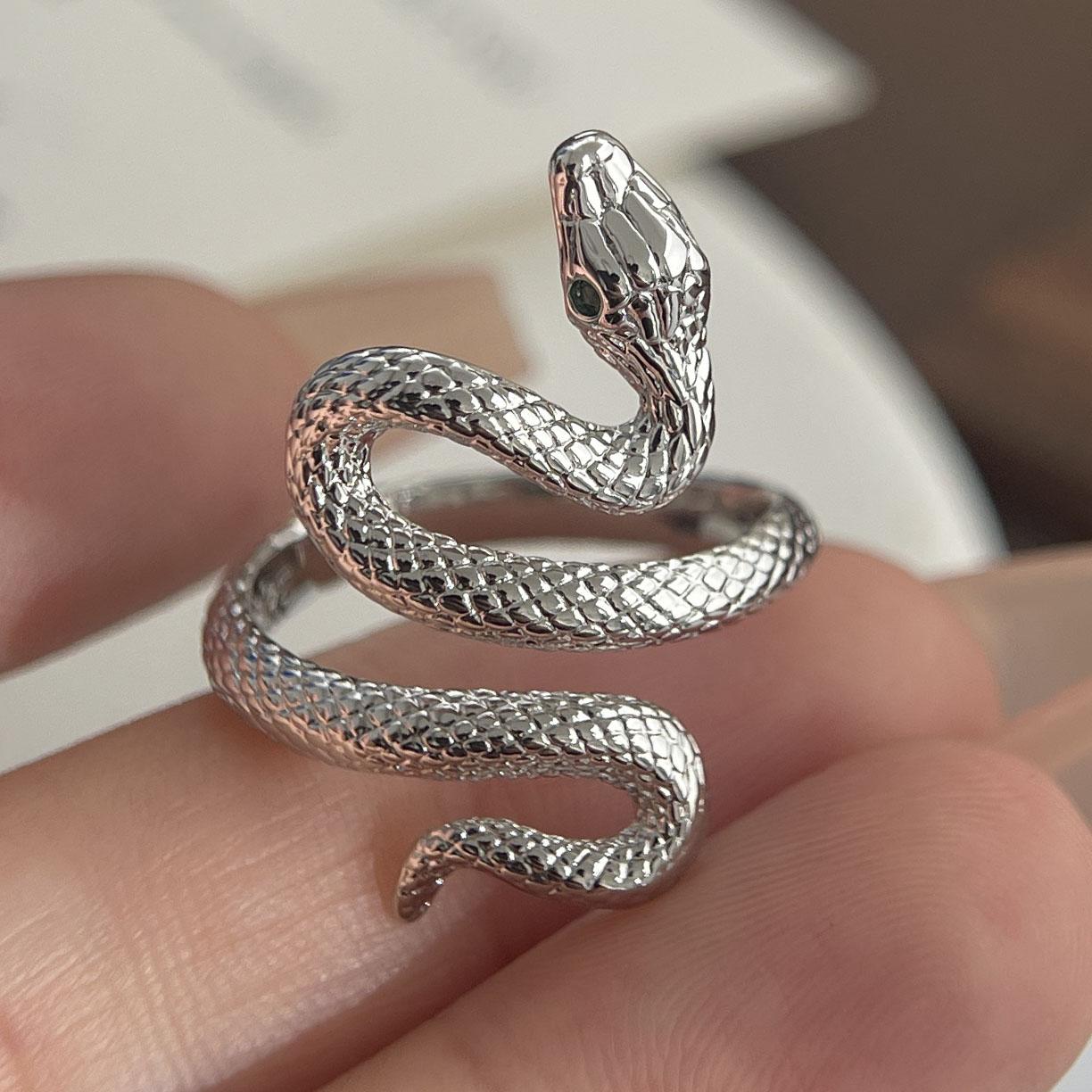 

BF CLUB 925 Sterling Silver String Ring For Women Jewelry Finger Open Handmade Inter Snake Rings Allergy For Birthday Gift resizable