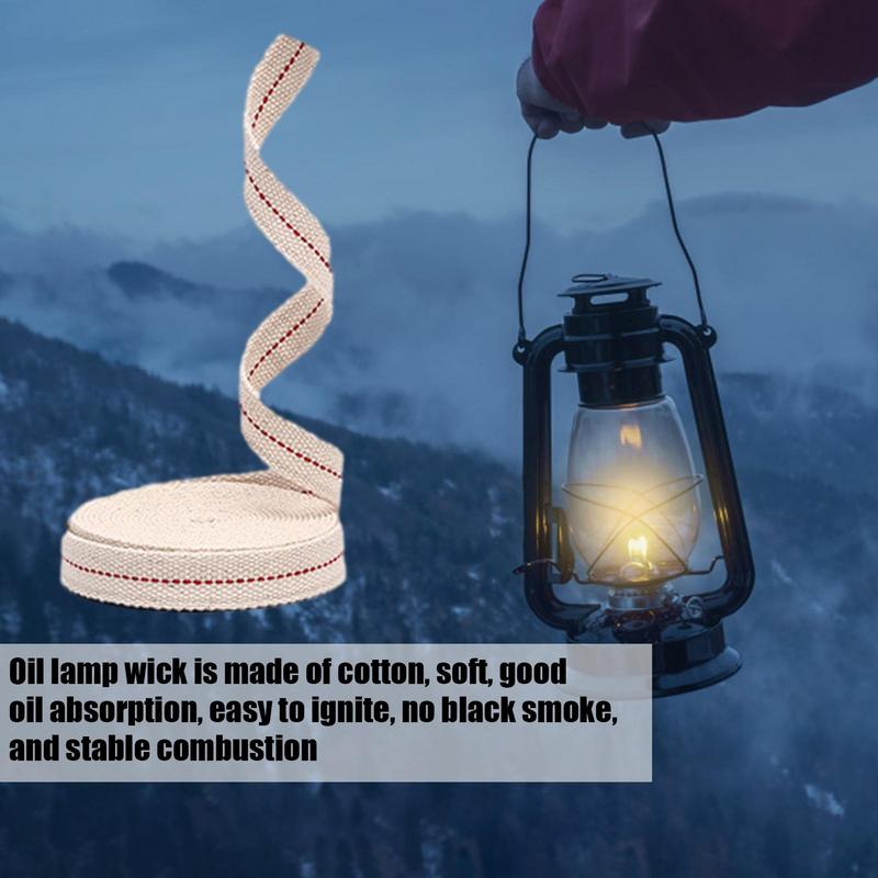 5Meter/Roll Kerosene Lamp Wick Braided Cotton Flat Oil Lamp Lanterns Cotton Wicks Handmade Portable Horse Lamp Supplies