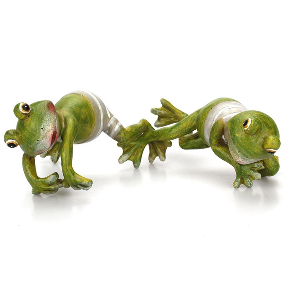 Frog Pot Huggers Resin Cartoon Hand-painted Decorative Frog Figurines Cute Office Desk Garden Decoration