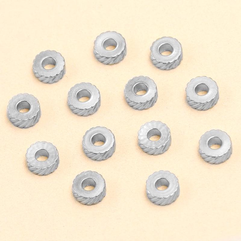 Two-Color Striped Stainless Steel Beads, 4-8mm DIY Jewelry Spacer Accessories