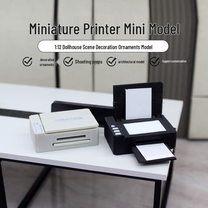 1:12 Miniature Office Scene Props - Realistic Printer Model for BJD Dolls