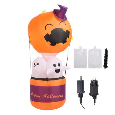 1.8m Inflatable Ghost Balloon Eye Catching Pumpkin Blow Up Yard Decoration with Built In LED for Gar