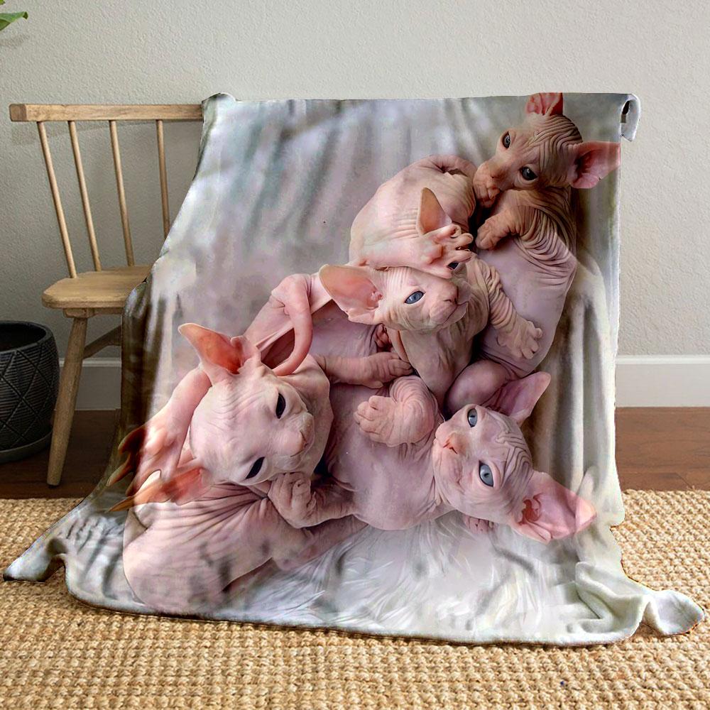 

Hairless Kitten Cuddle Blanket bedroom Blanket for Livingroom Couch lunch break Soft throw for Friend s festival Gift 80cm x 120cm