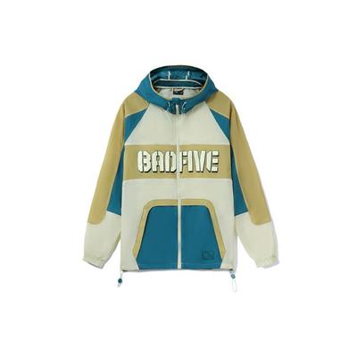 Li Ning Badfive Serie Deportiva de Baloncesto Estampado de Logotipo Bloque de Color Holgada Chaqueta Deportiva con Capucha para Hombre Caqui Azul AFDR371-1