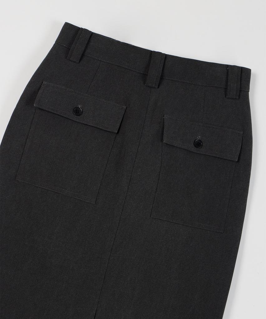 Pildeoseu Woman Pigment Vintage Skirt Deep Charcoal