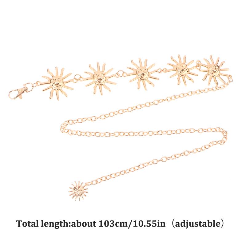 Gothic Metal Sun Belt For Women Fashion Hight Waist Sun Chain Jewelry Gift Wedding Sash Celestial Waist Chains Accessories