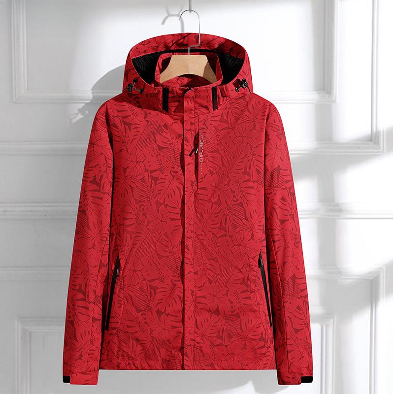 New spring and autumn thin outdoor sports mountaineering jacket hooded removable waterproof breathable jacket
