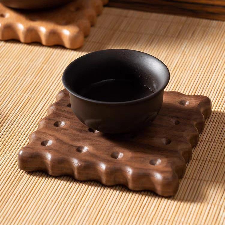 Natural Wooden Cookie Coasters Reusable Anti-skidding and Heat-resistant Coffee  Pad Drink Cup Mat Kitchen Home Tableware