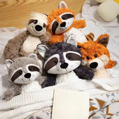 Jouets créatifs 25/35 cm, animaux de la forêt, renard, raton laveur, paresseux, peluche, oreillers, rembourrage doux, formes mignonnes et ludiques, bons cadeaux